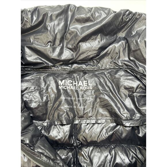 Michael Kors Packable Down Puffer Womens Coat Jacket 2XL Lightweight High Collar - Picture 5 of 10